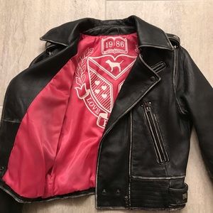 Victoria’s Secret Pink Leather Moto Jacket XS